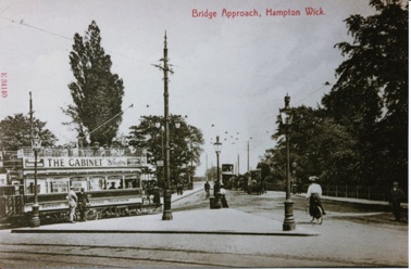 The double tracks completely filled the original (unwidened) bridge.